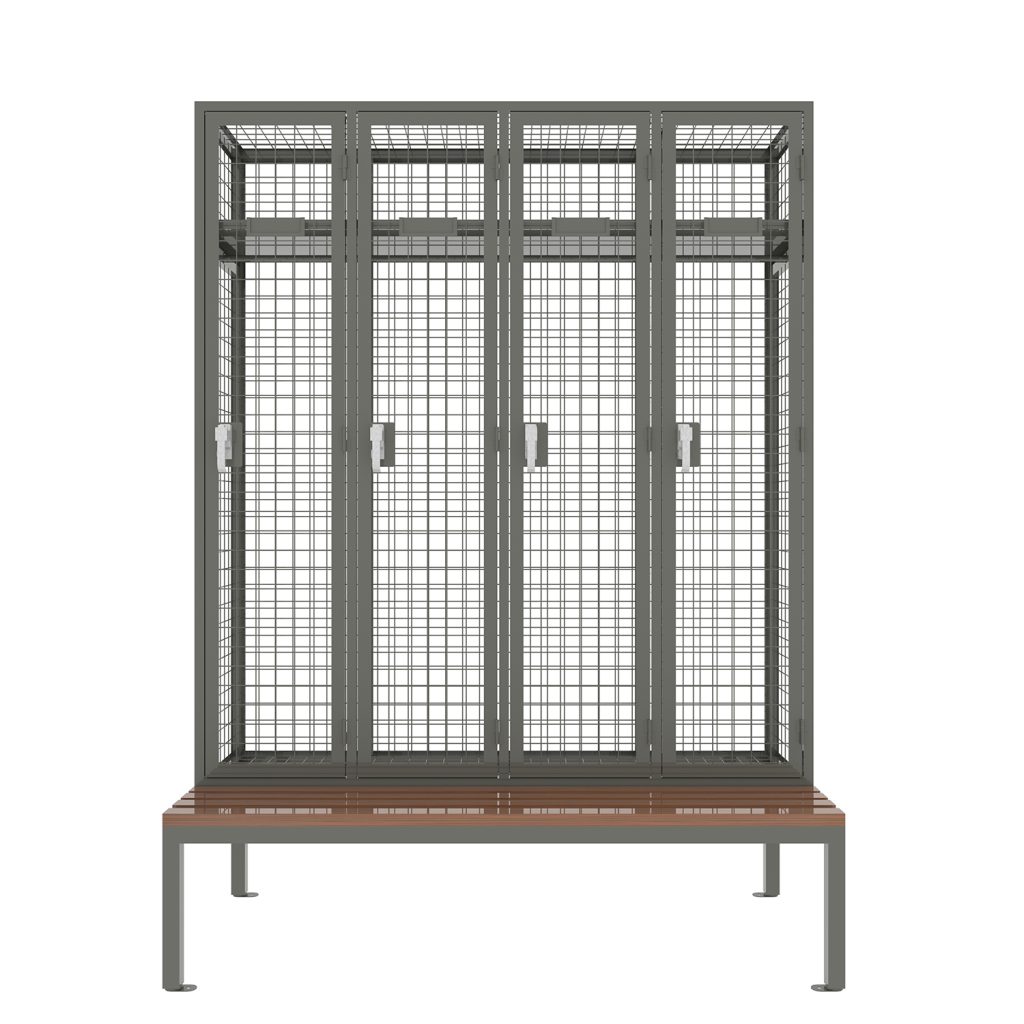 Mesh Personal Effect Wardrobe Locker With Bench Seat