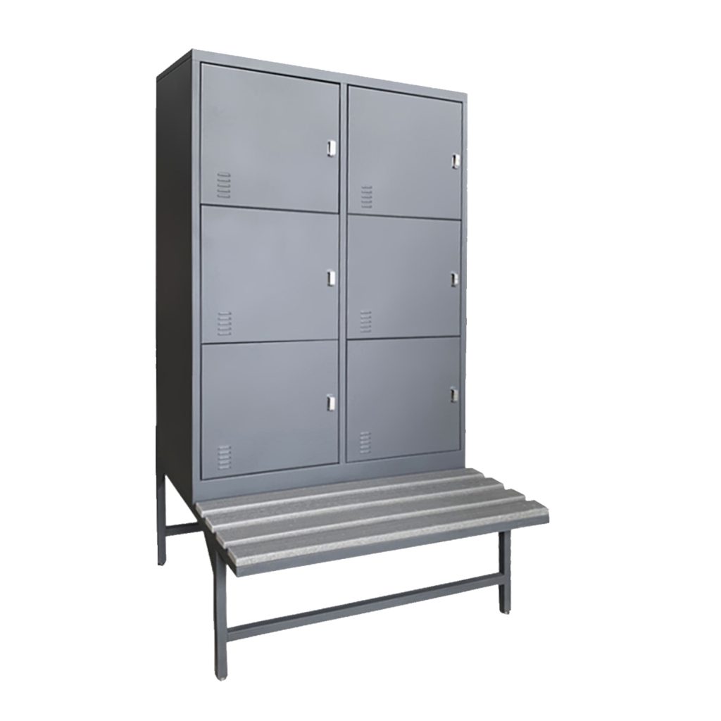 change room locker with bench