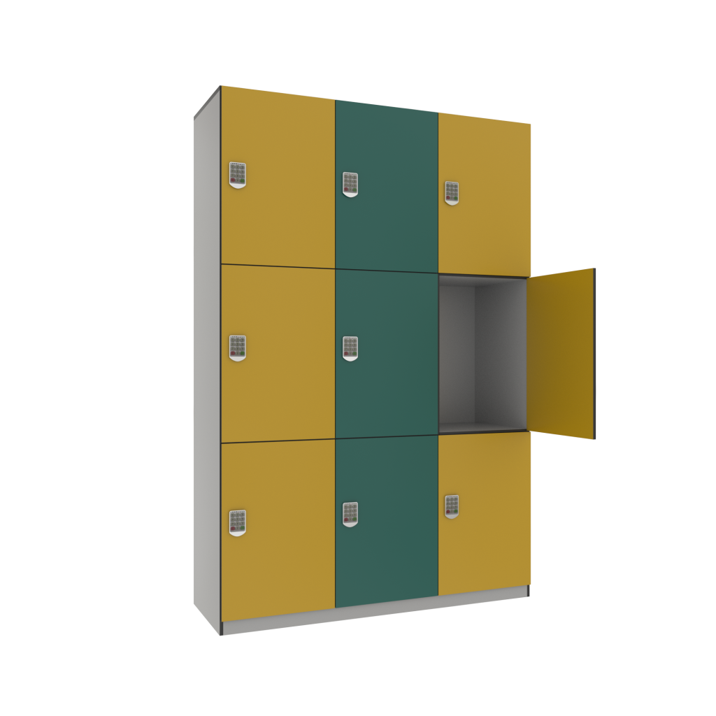 This phenolic locker has 3 doors and 3 columns, it is suitable for sorting different iterms.