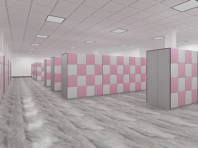 Six doors phenolic storage locker
