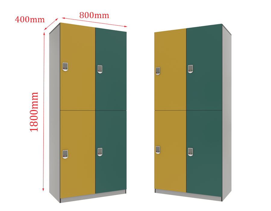The size of this phenolic locker is W800*D400*H1800mm.