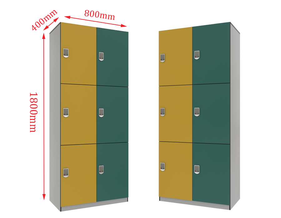 The size of phenolic locker is W800*D400*H1800mm.