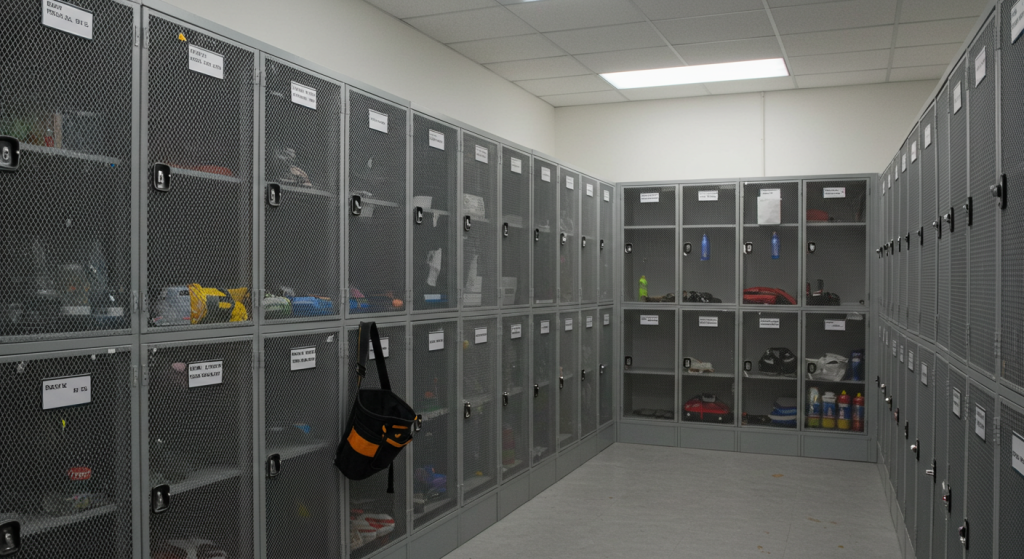 warehouse staff lockers mesh