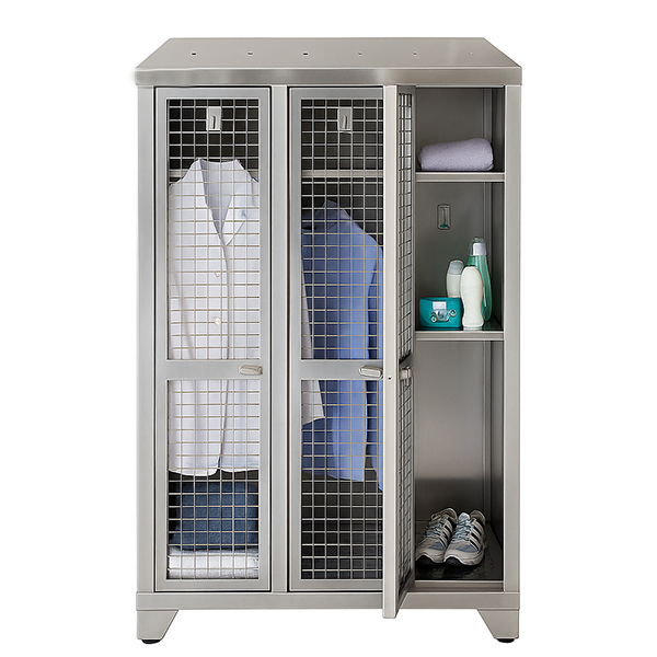 Clear view mesh lockers has visuable mesh door, which can help user watch into the inside clearly.