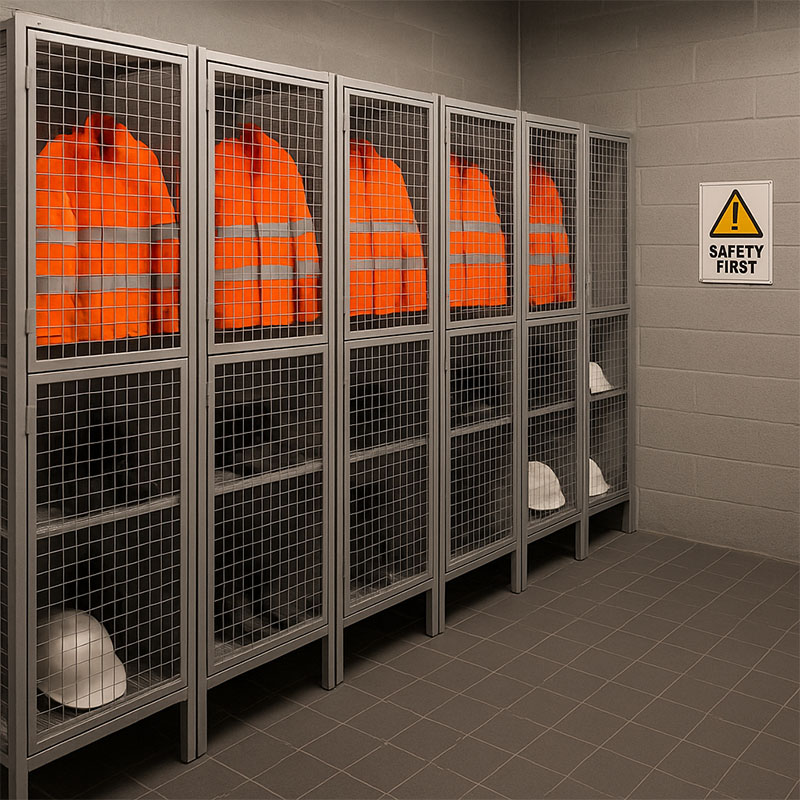Perforated Mesh Lockers for mines working place.