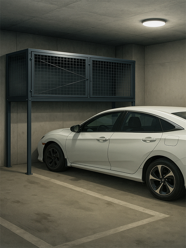 the carage storage cage with high security.