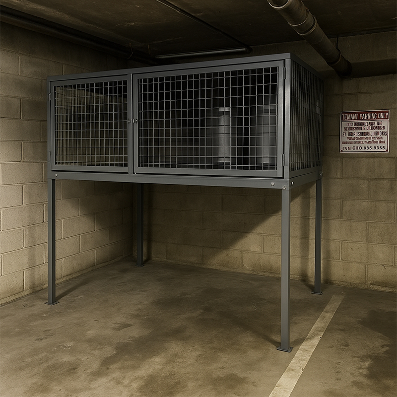 the carage syorage cage can maximize space with vertical efficiency.