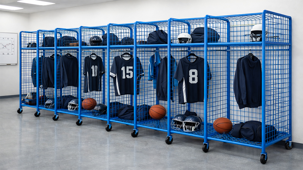 application of sports team mesh lockers