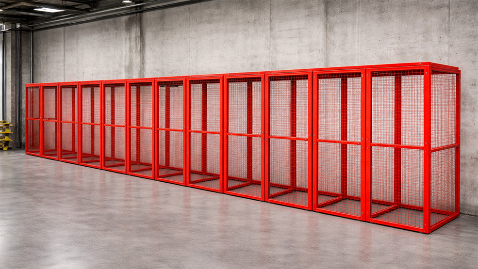 The custom size mesh lockers has big capacity and good ventilation.