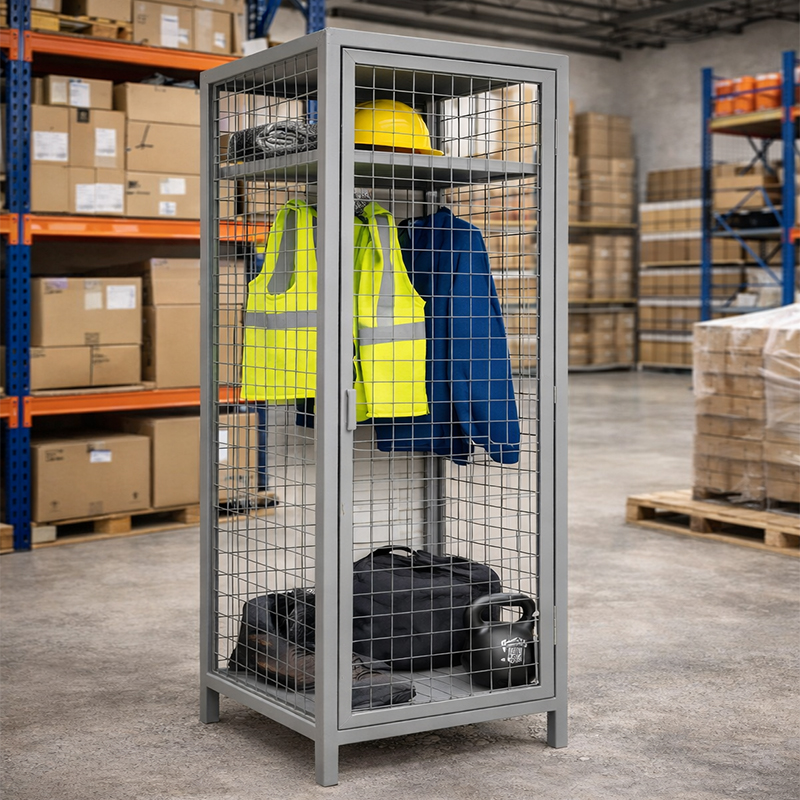 Durable mesh locker made by heavy-duty galvanized steel.