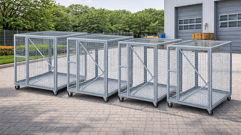 Application of portable mesh lockers.