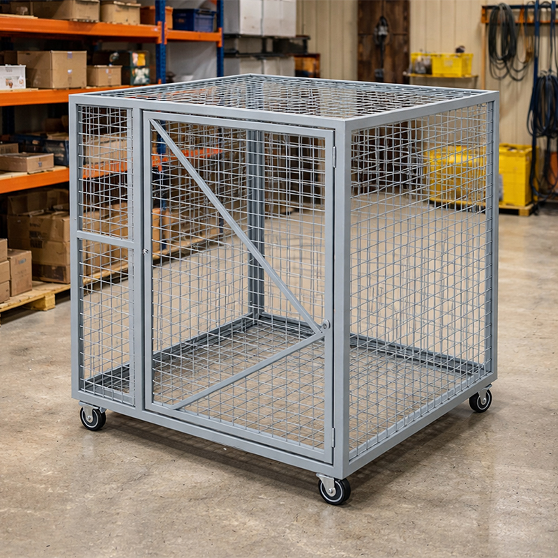 Portable mesh lockers are easy to move.