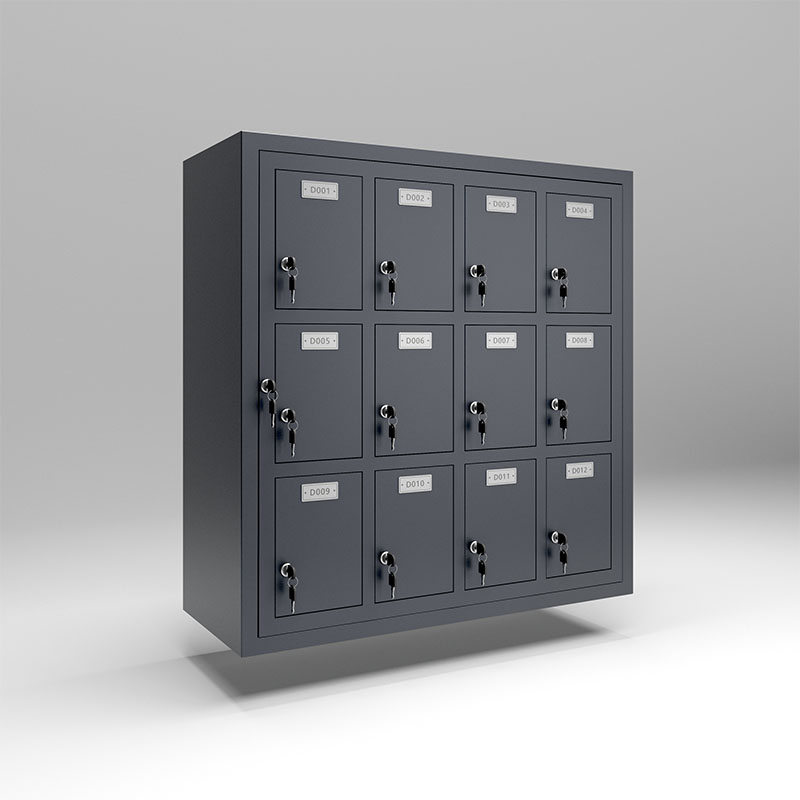 Secure phone lockers for 12 doors