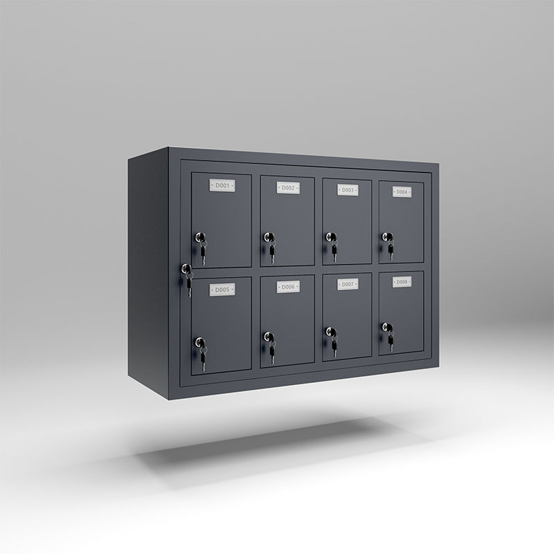 Secure phone lockers for 8 doors