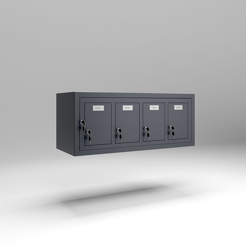Secure phone lockers for 4 doors