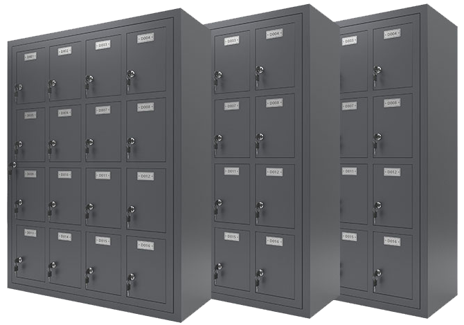 Cell phone storage locker in black color