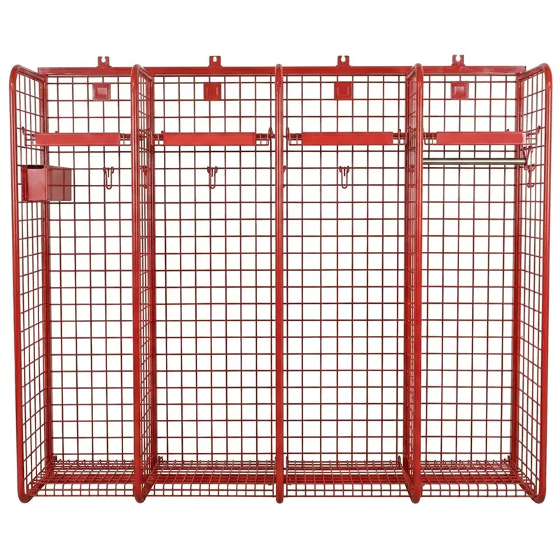 fire suppression compatible wire mesh lockers with open structure