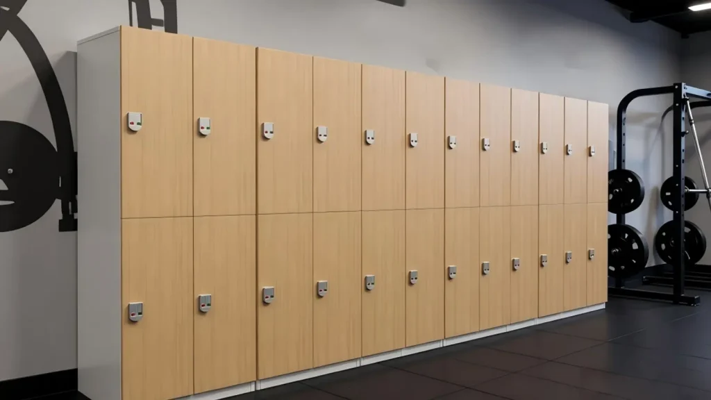 Wood Lockers in fitness center